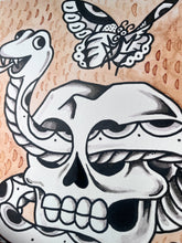 Load image into Gallery viewer, Snake and Skull 11x14 Wall art print
