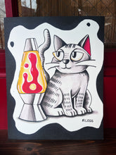 Load image into Gallery viewer, Kitty and Lava Lamp 8x10 Wall art print
